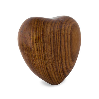 BB pet urn timber heart ashes