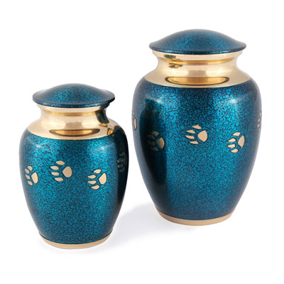 C pet urns blue metallic chetan