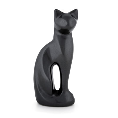 R cat urn charcoal figurine